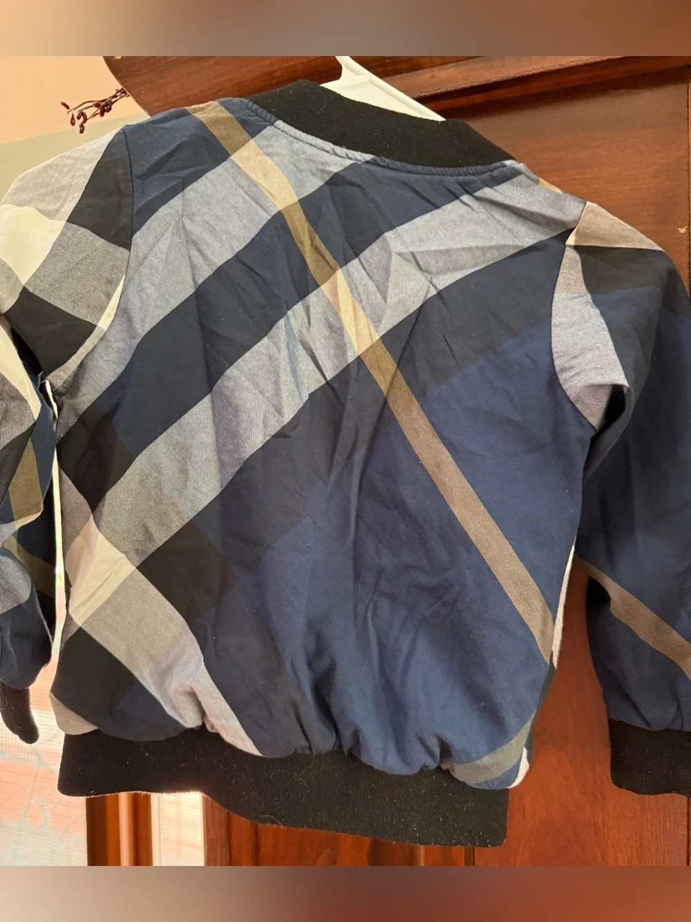 BURBERRY Child's Blue Plaid Jacket  Size 20